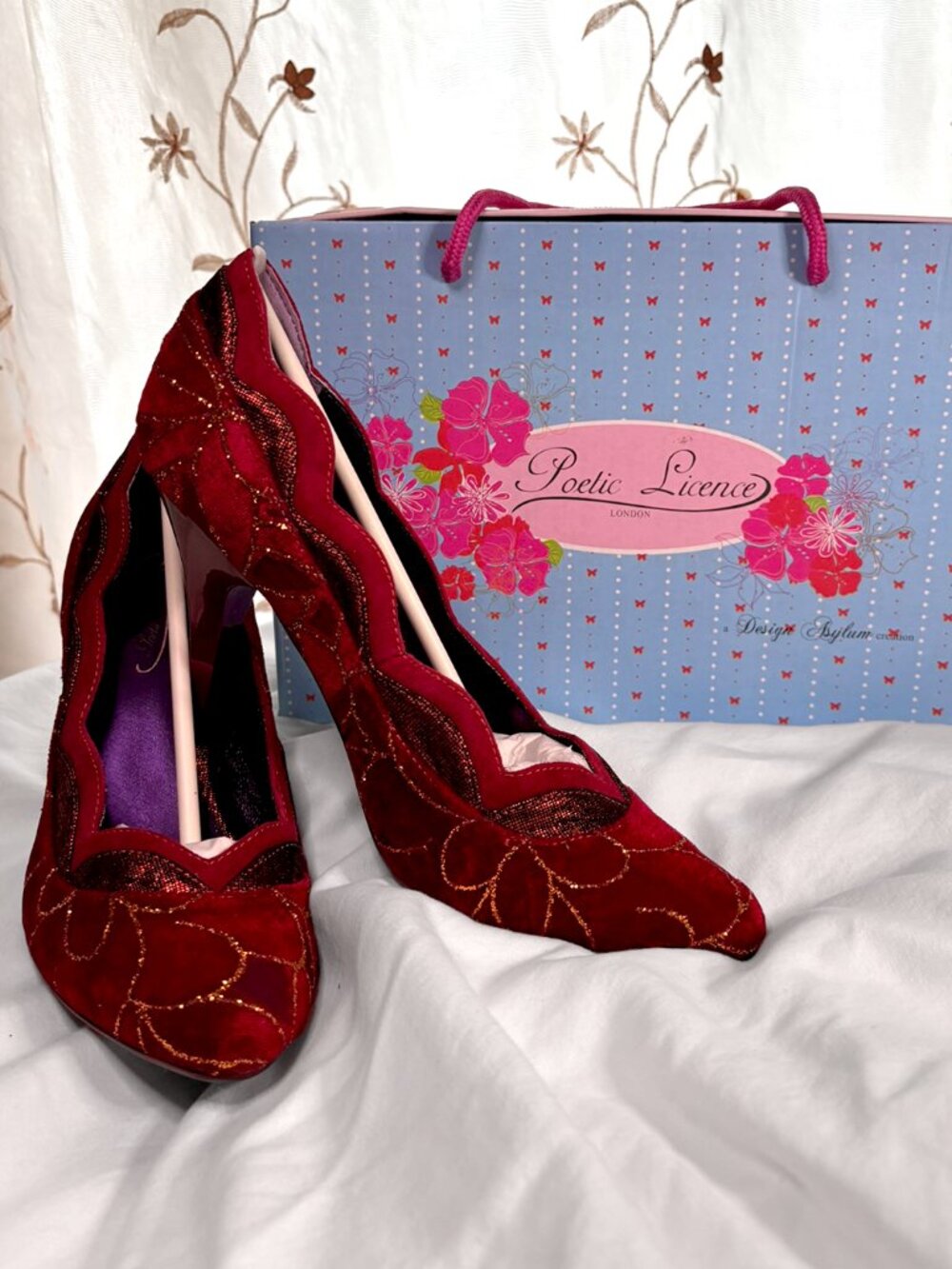 Poetic License Birdcage Pumps - Red - Euro size 40, 4" heel
